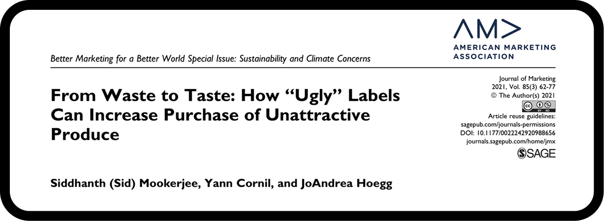 Cover of the paper From wate to taste - How ugly Labels can increase purchase of unattractive produce