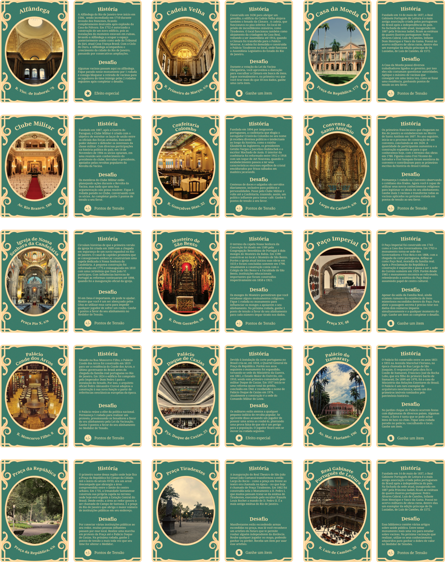 Grid showing all 15 monument cards