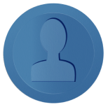 Blue token with person icon