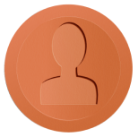 Orange token with person icon