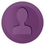 Purple token with person icon