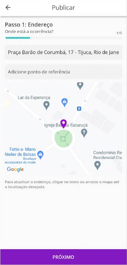 Interface do aplicativo 1746