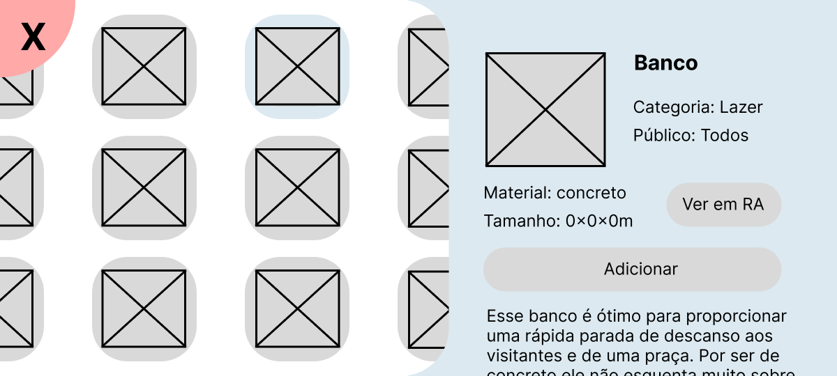 inventário de itens do mobiliário urbano